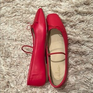 Lulu's Red Ballet Flats with Strap